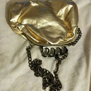 New, Icing Gold Purse, skull, cross, rose
